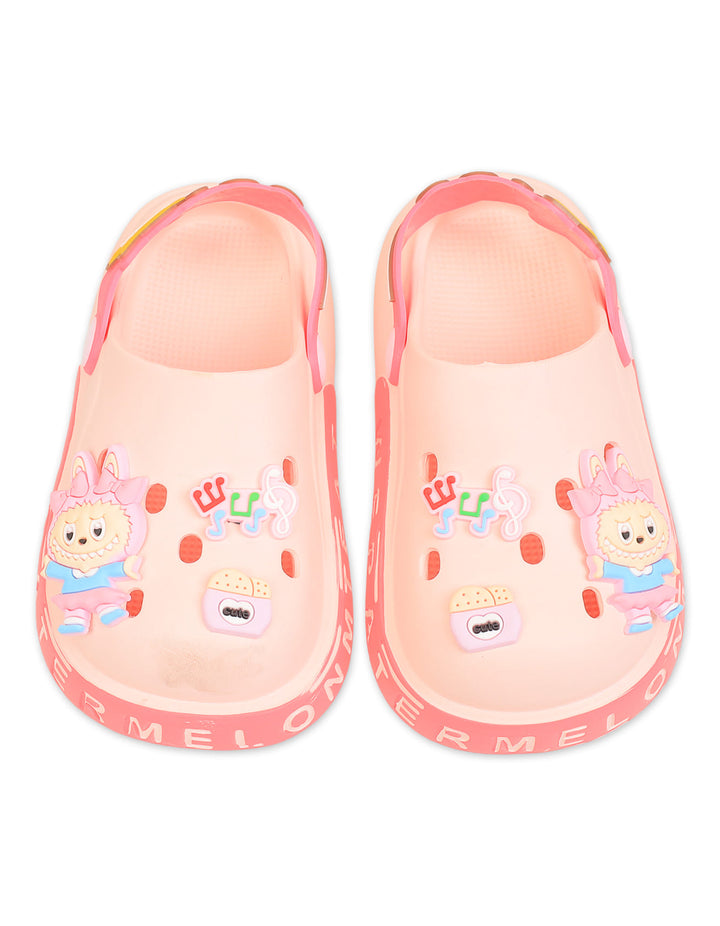 Girl Crocs with Musical Notes and Cute Charms Light Pink at Zubaidas