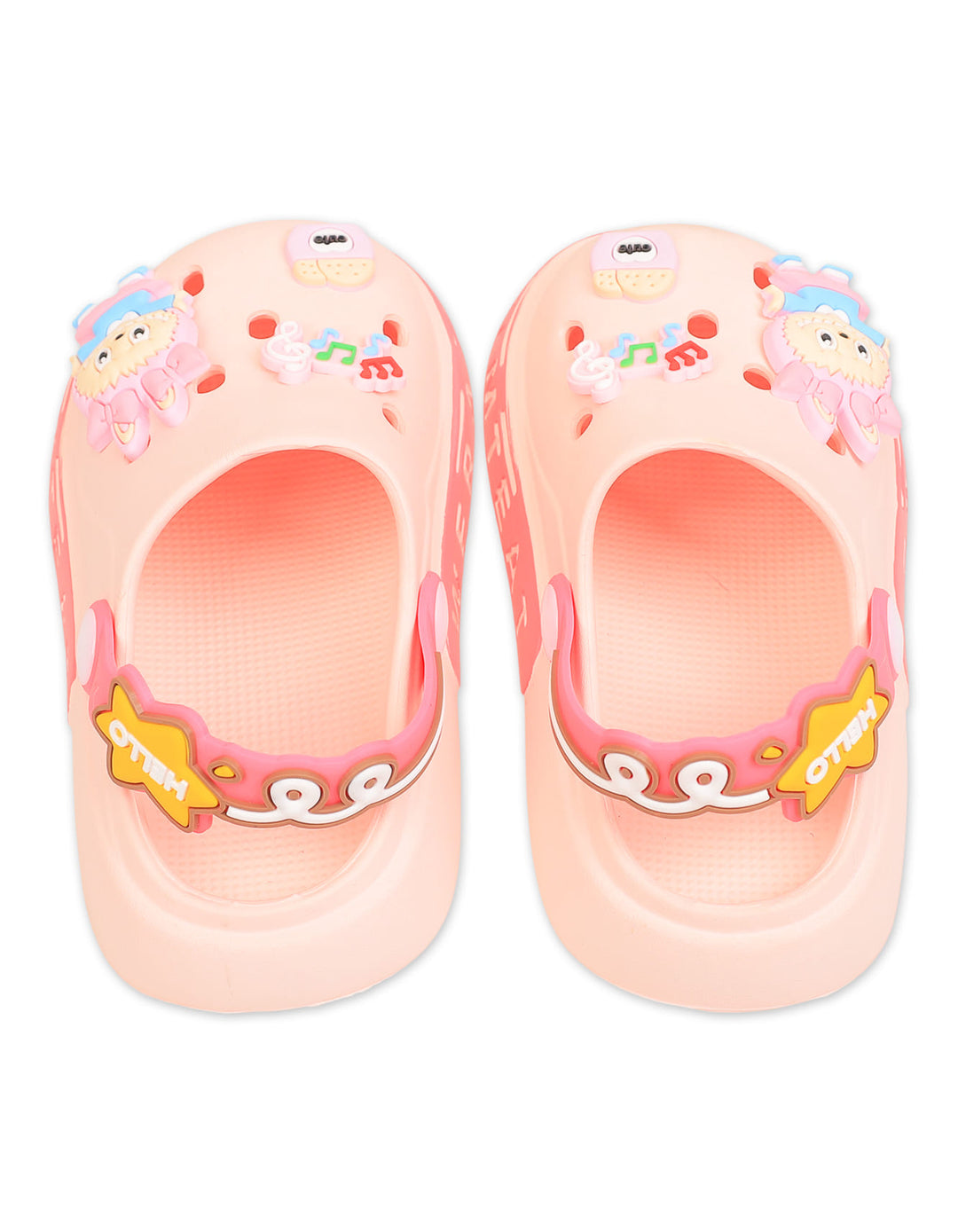 Girl Crocs with Musical Notes and Cute Charms Light Pink at Zubaidas Official Pakistan
