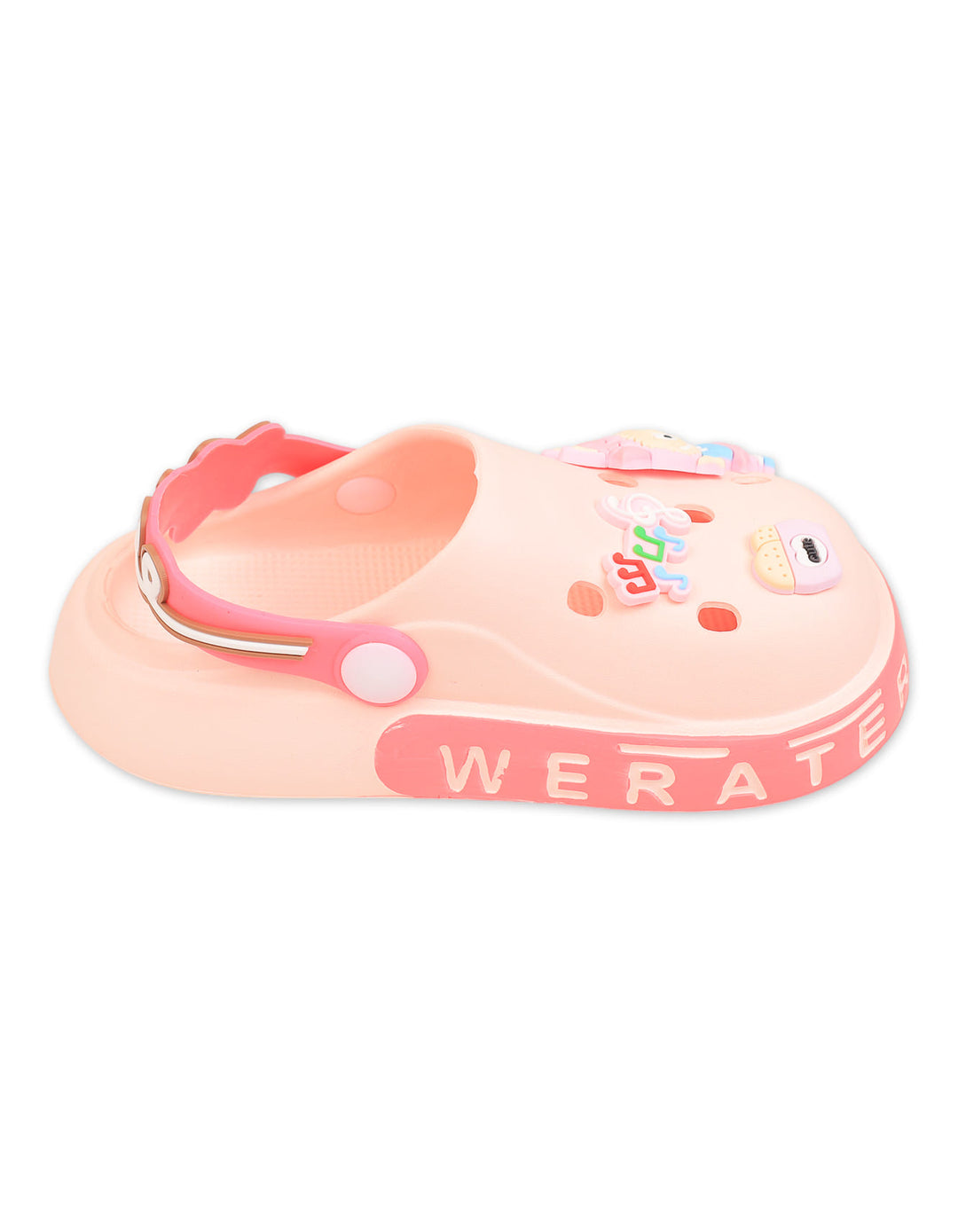 Girl Crocs with Musical Notes and Cute Charms Light Pink at Zubaidas Online Pakistan