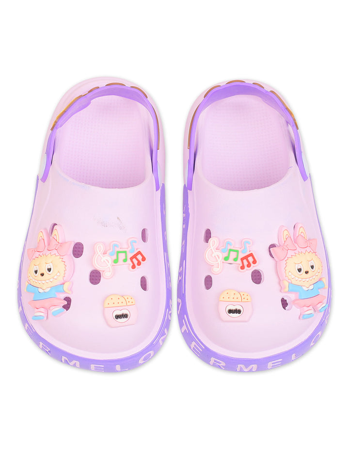 Girl Crocs with Musical Notes and Cute Charms Purple at Zubaidas