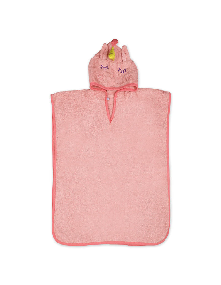 Girl Hooded Bath Towel Poncho Unicorn Pink at Zubaidas