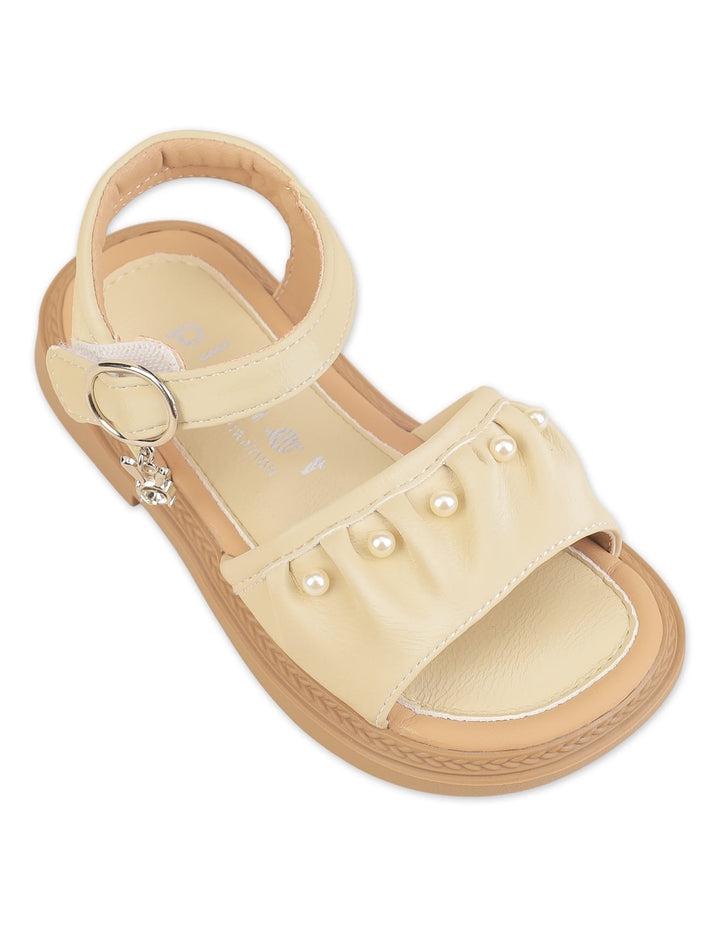 Girl Sandals Pearl Ruffle Beige at Zubaidas Official Pakistan