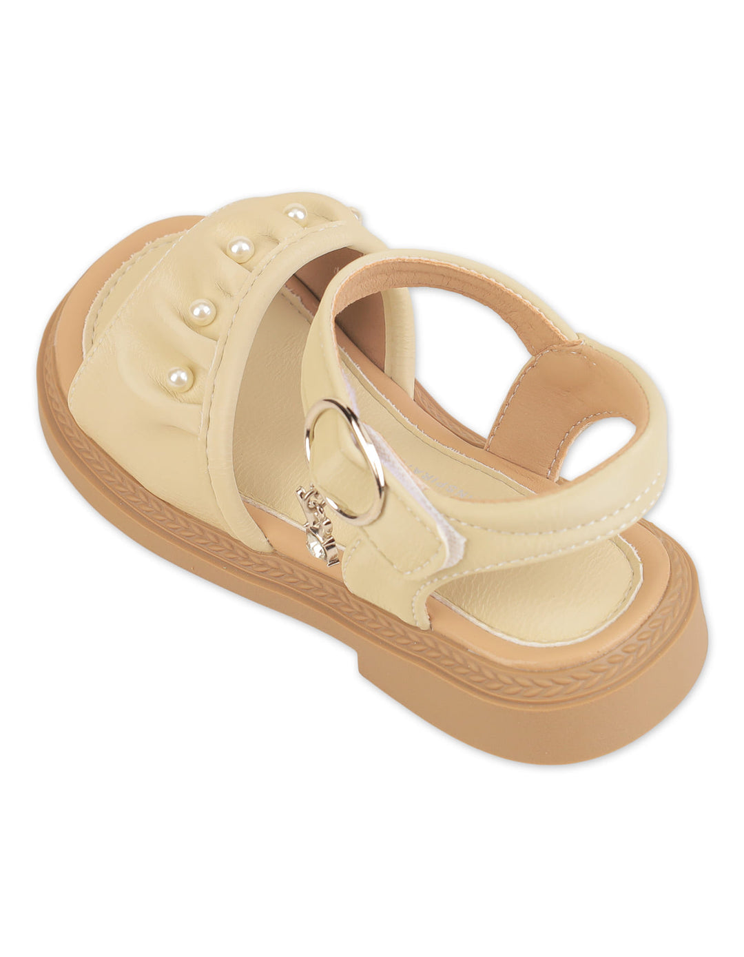 Girl Sandals Pearl Ruffle Beige at Zubaidas Best Online Baby Shop in Pakistan