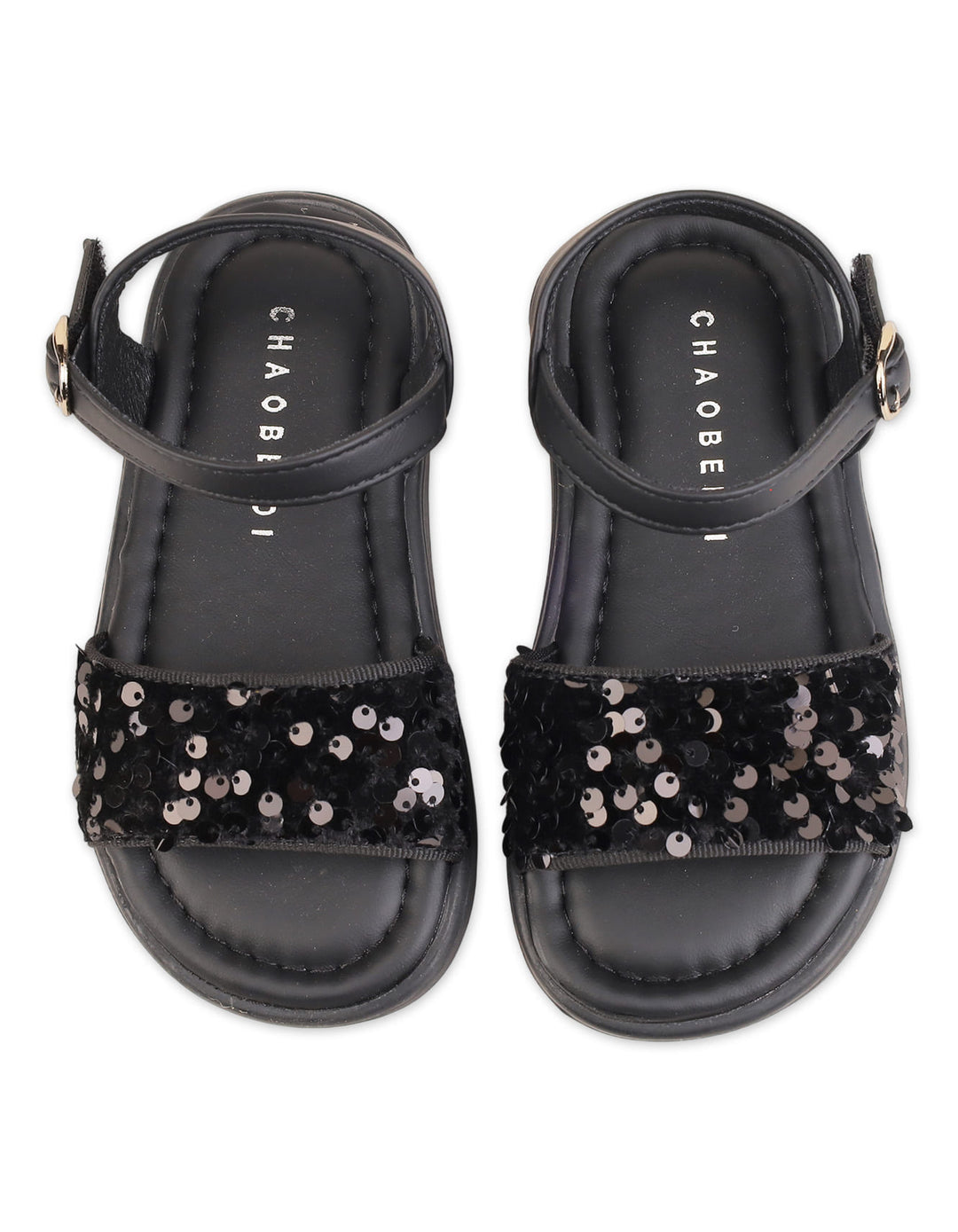 Girl Sandals Sequin Black at Zubaidas