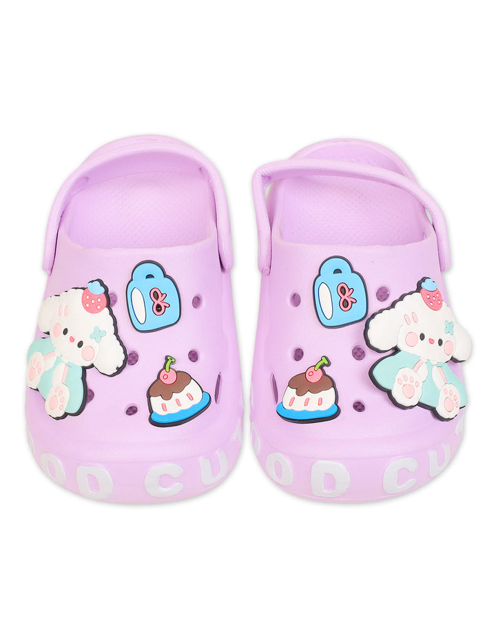 Girls Crocs with Bunny and Sweet Treats Charms Purple at Zubaidas
