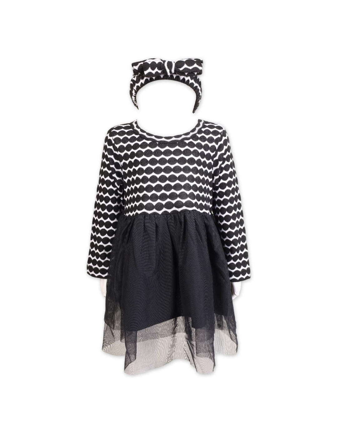 Girls Festive Dress Bambies Black and White Scallop Bodice at Zubaidas Pakistan