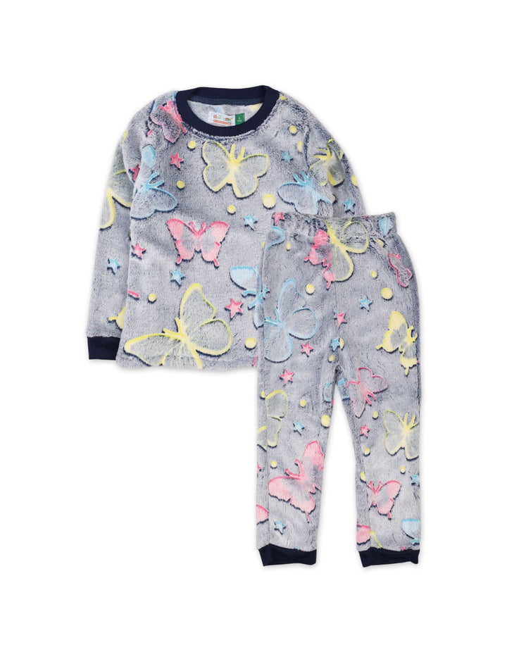 Girls Night Suit Sets Bambies Butterfly Grey at Zubaidas