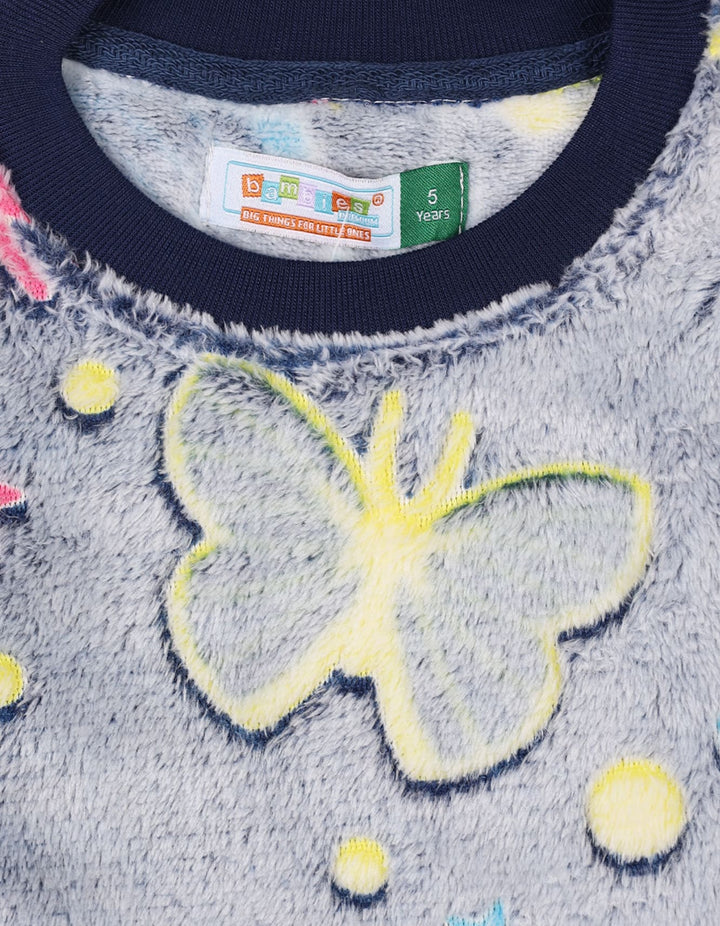 Girls Night Suit Sets Bambies Butterfly Grey at Zubaidas Online Baby Store Pakistan