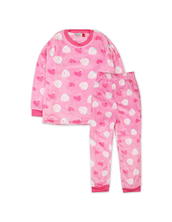 Girls Winter Night Suit Sets Bambies Heart Pink at Zubaidas