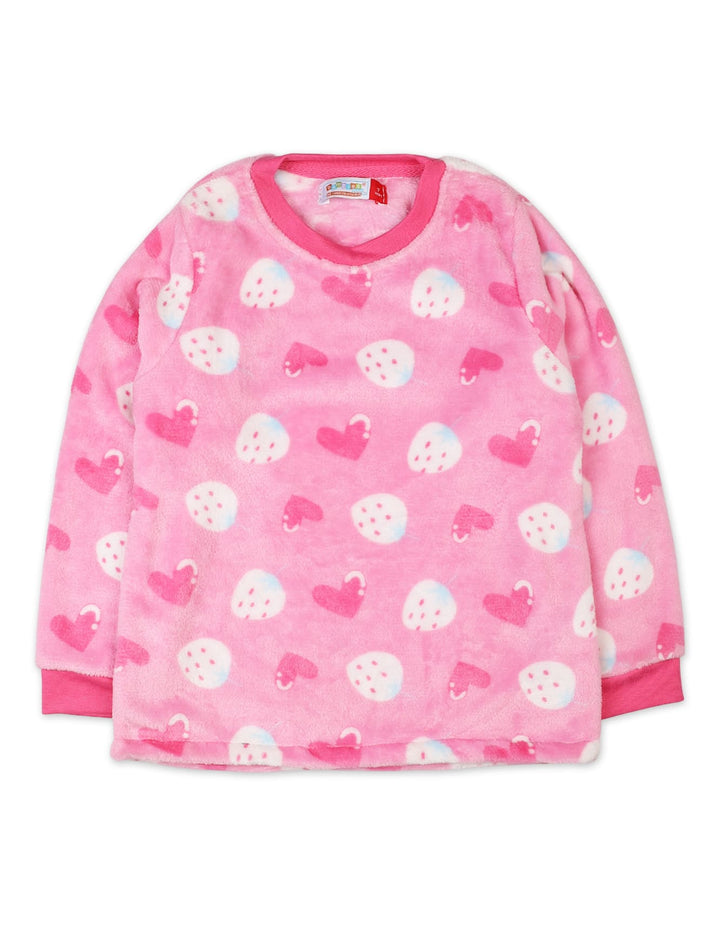 Girls Winter Night Suit Sets Bambies Heart Pink at Zubaidas Pakistan