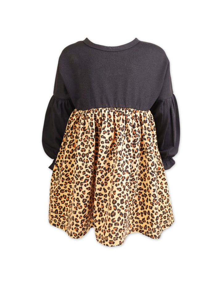 Girls Party Outfits Bambies Black Bodice with Leopard Print at Zubaidas