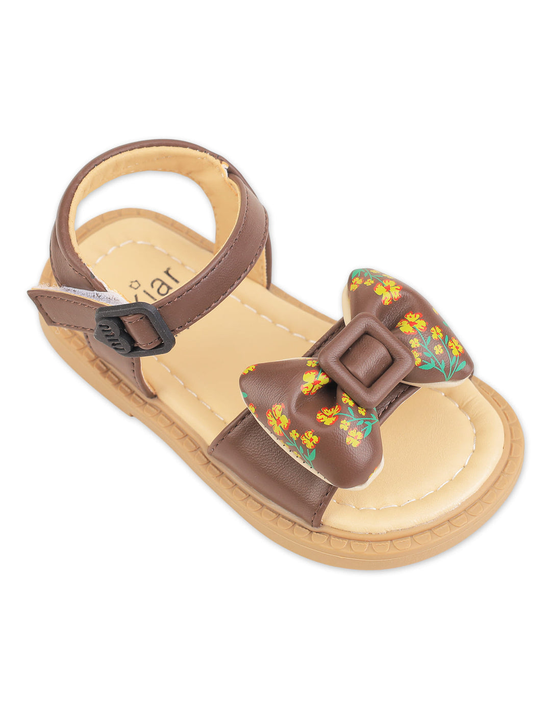 Girls Sandals Floral Bow Brown at Zubaidas Official Pakistan
