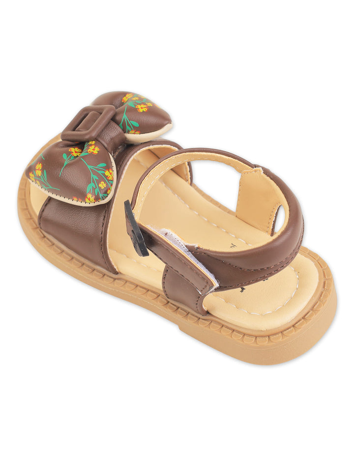 Girls Sandals Floral Bow Brown at Zubaidas Best Online Baby Store in Pakistan