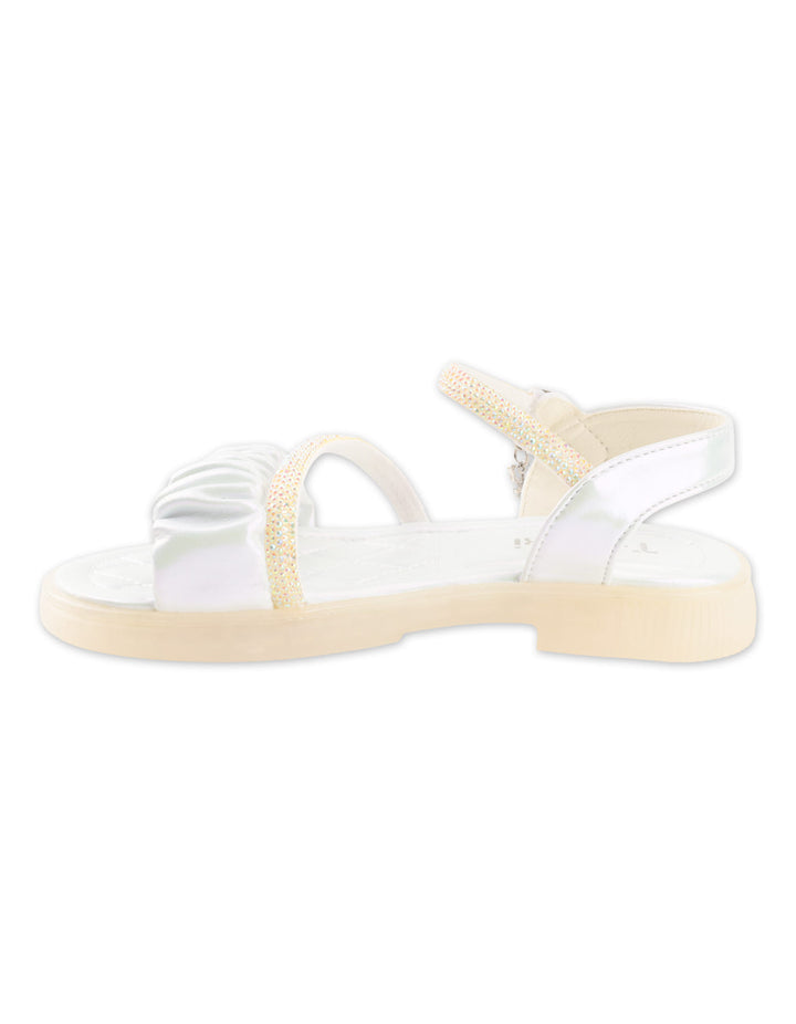 Girls Sandals Ruffle and Rhinestones White at Zubaidas Online Pakistan