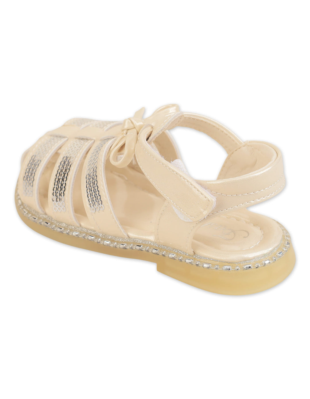 Girls Sandals Sequin Bow Beige at Zubaidas Online Pakistan