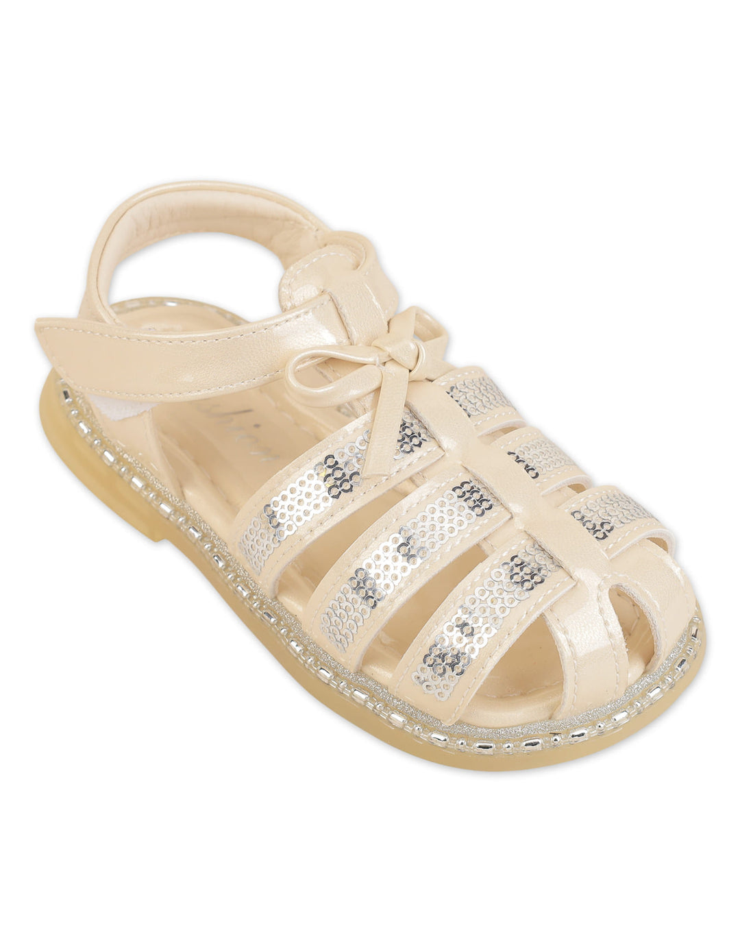 Girls Sandals Sequin Bow Beige at Zubaidas Best Online Baby Store in Pakistan