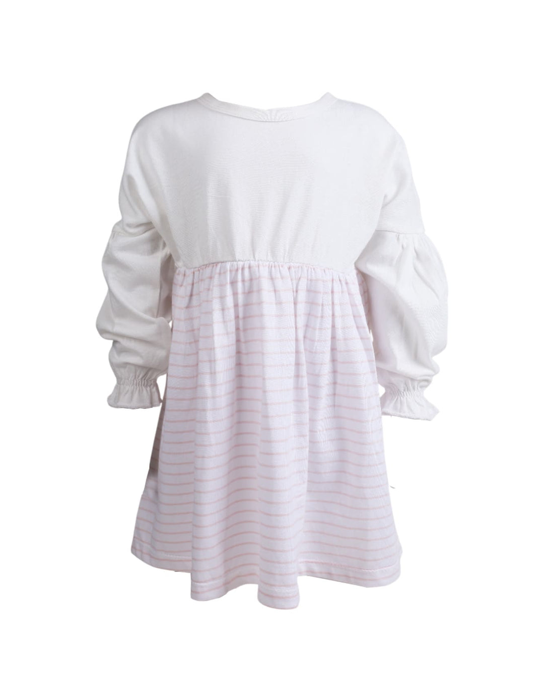 Girls Stylish Apparels Bambies Striped White and Pink at Zubaidas