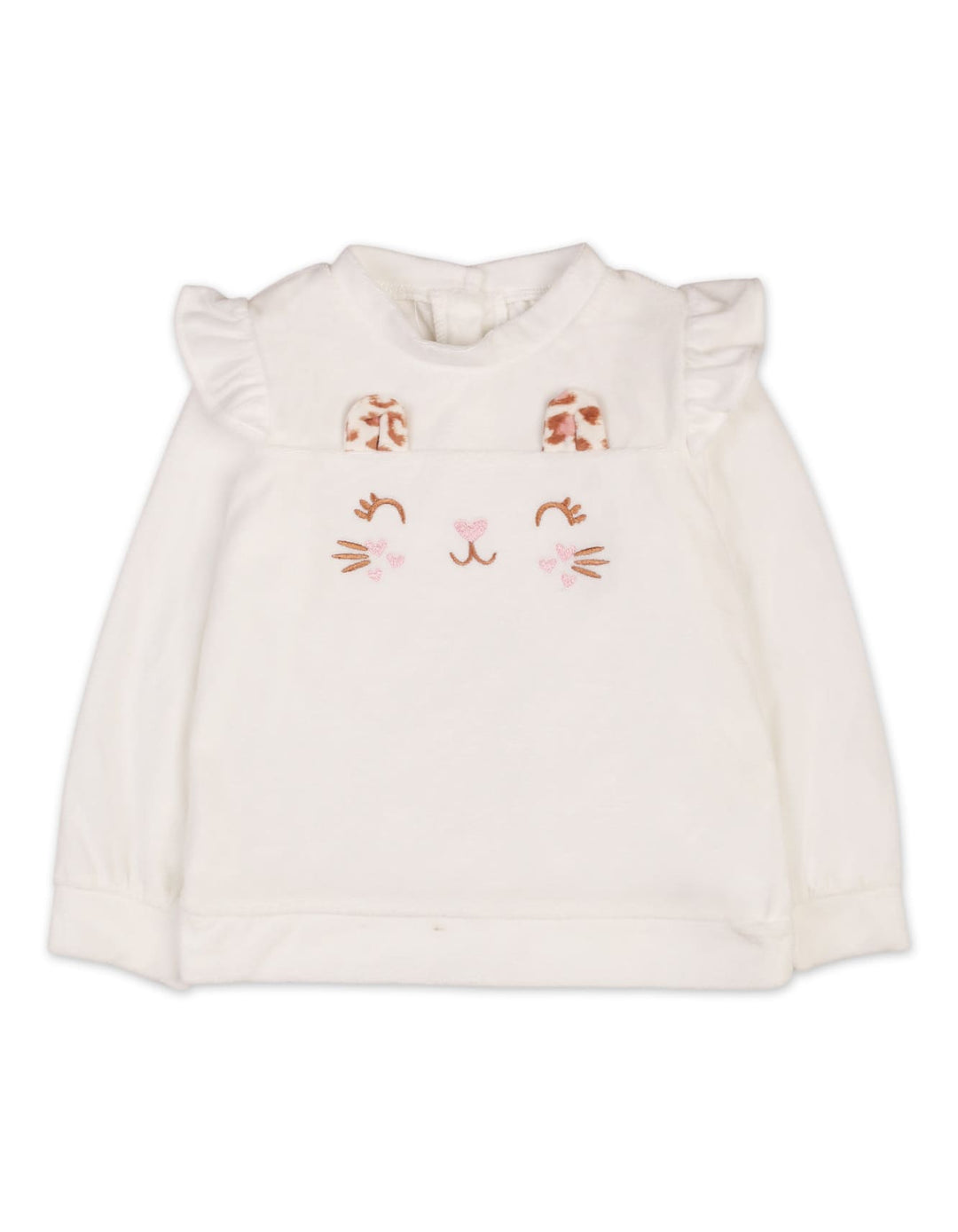 Girls Two Pieces Winter Layette Sets Bambies Cream and Brown Leopard Print at Zubaidas Pakistan