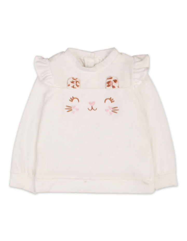 Girls Two Pieces Winter Layette Sets Bambies Cream and Brown Leopard Print at Zubaidas Pakistan