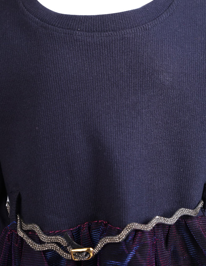 Girls Winter Clothes Bambies Mesh Navy at Zubaidas Pakistan