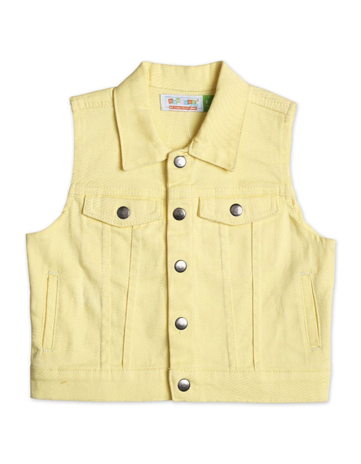 Baby Girls and Girls Winter Sleeveless Jacket Bambies Yellow at Zubaidas