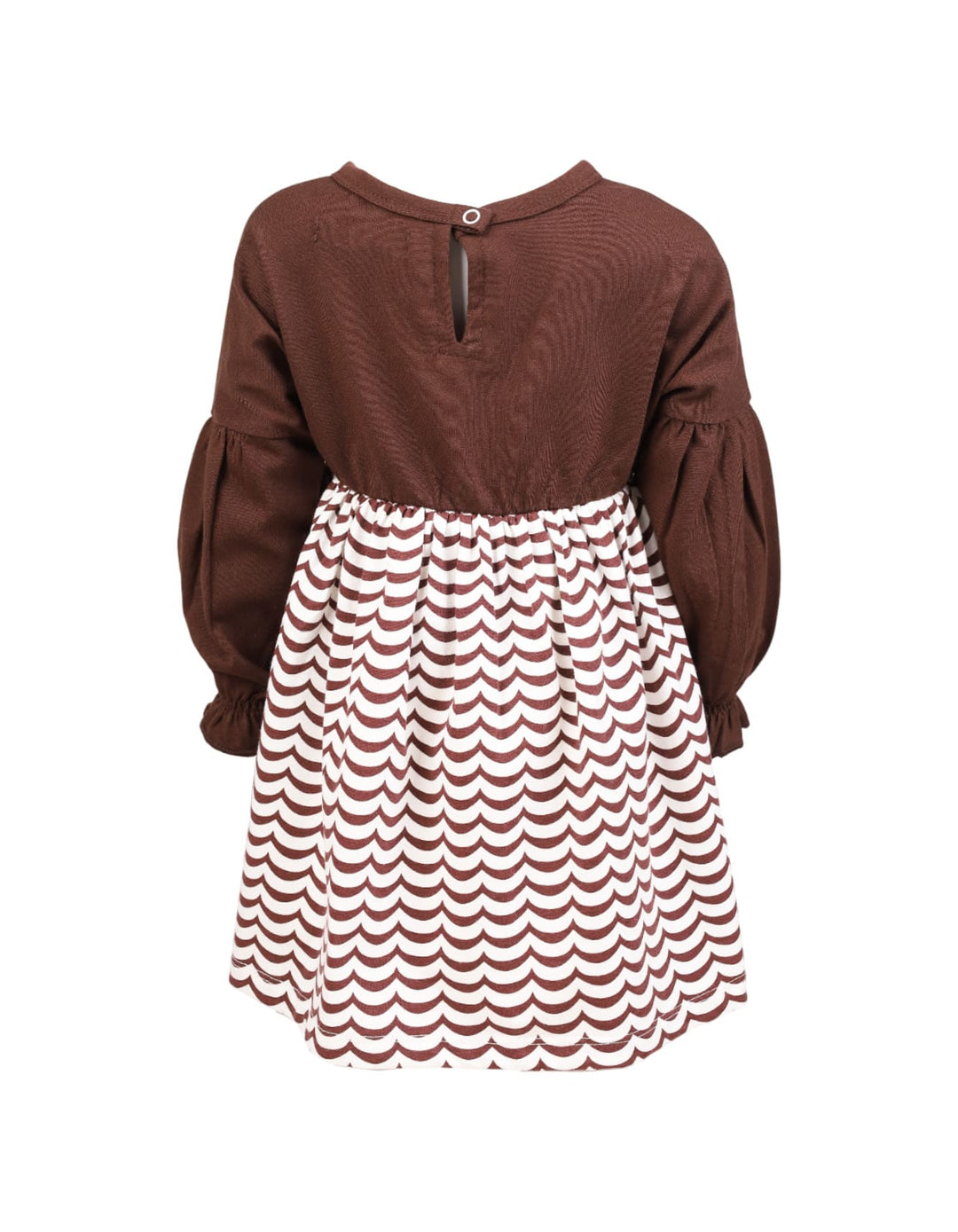 Girls Winter Outfits Bambies Wave Printed Brown at Zubaidas Pakistan