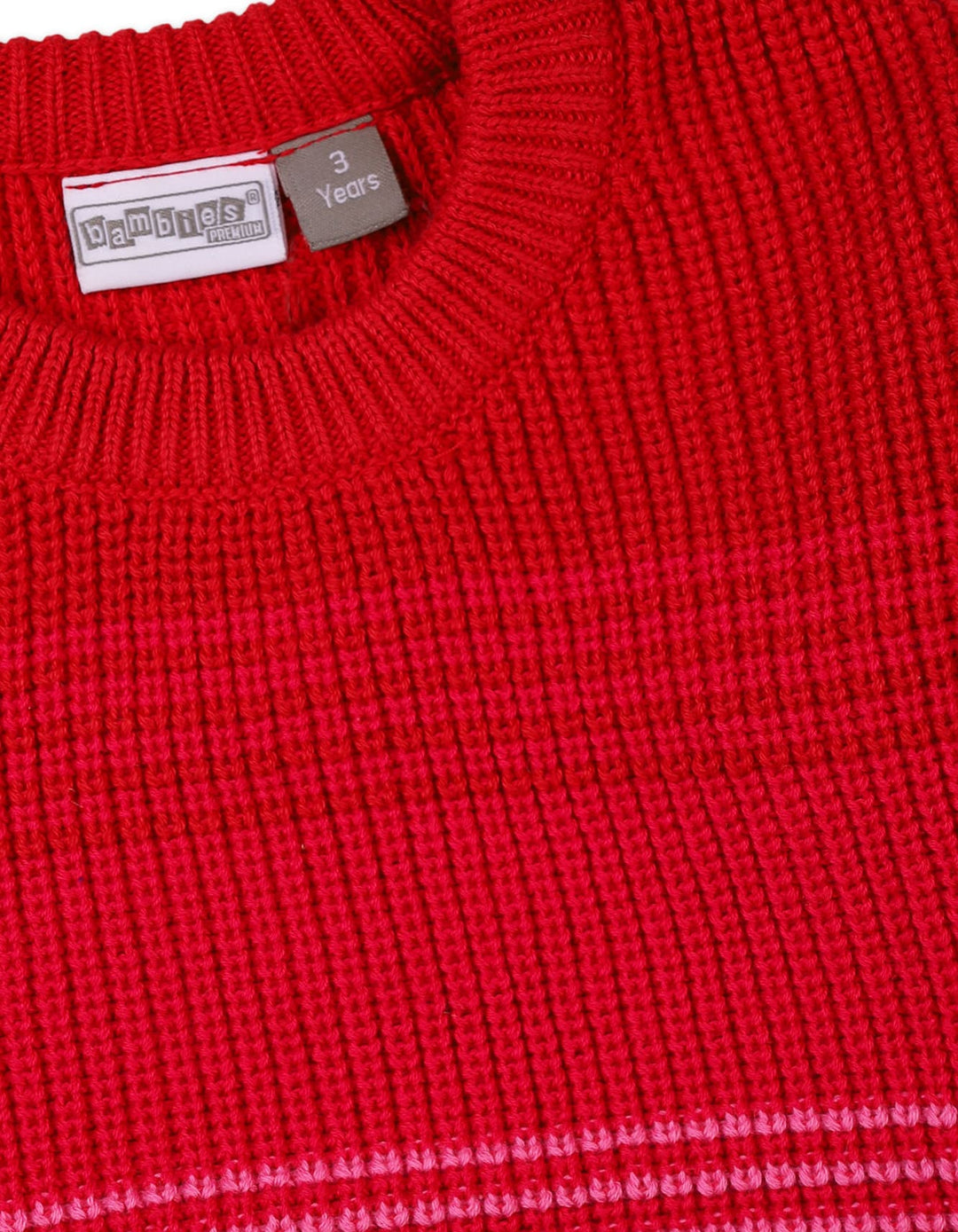 Girls Winter Pullovers Bambies Striped Pattern and Ribbed Cuffs at Zubaidas Pakistan