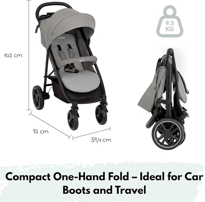 Graco EezeFold DLX Lightweight Infant Stroller Lunar Grey at Zubaidas Online Pakistan
