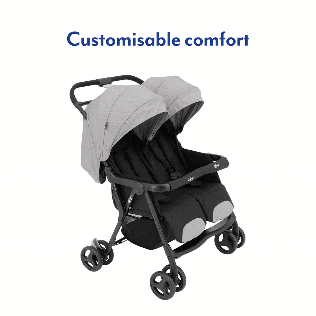 Graco Lightweight Double Pushchair Steeple Grey at Zubaidas The Largest Baby Shop in Pakistan