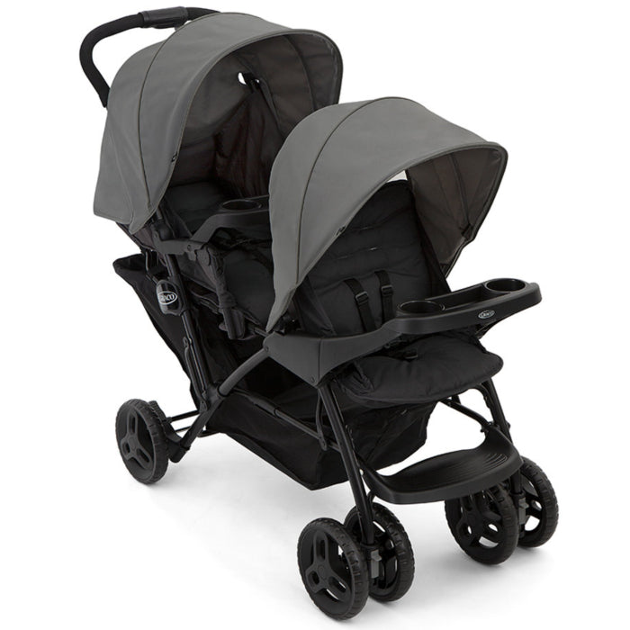 Graco Stadium Duo Tandem Pushchair Double Stroller Titanium 6L199TTNEU at Zubaidas