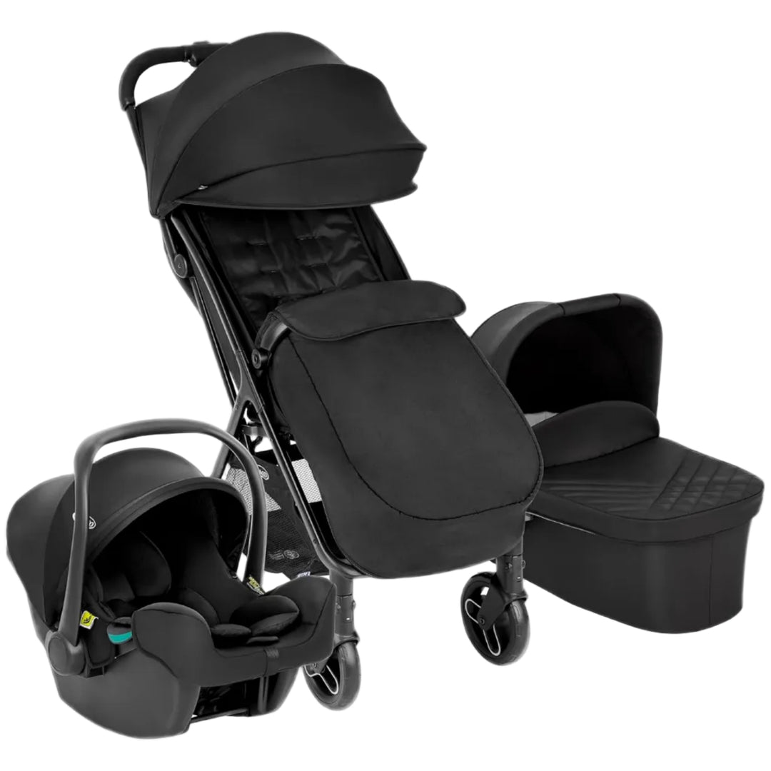 Graco travel system Myavo Trio Quick-Folding Cabin Size Stroller with SnugLite i-Size Car Seat and Carrycot Midnight G-GT2107CAMDN00 at Zubaidas