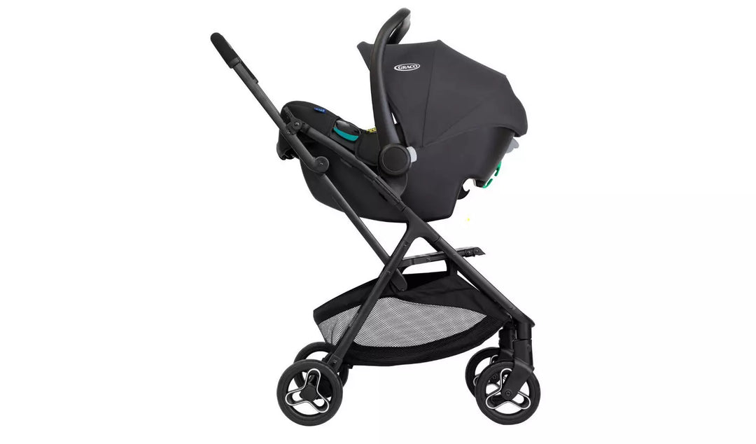 Graco travel system Myavo Trio Quick-Folding Cabin Size Stroller with SnugLite i-Size Car Seat and Carrycot Midnight G-GT2107CAMDN00 at Zubaidas Mother Shop Pakistan