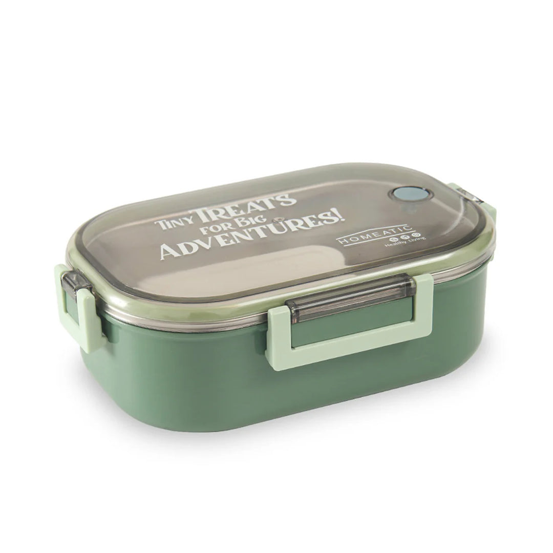 Homeatic Adventure Stainless Steel Green 980 ML Lunch Box at Zubaidas