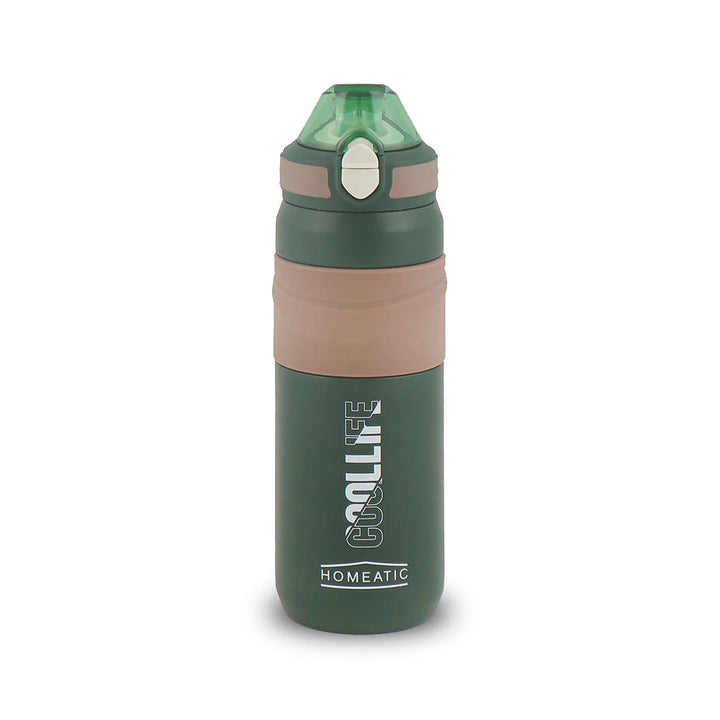 Homeatic Cool Life Vacuum Flask 650ML Green Steel Water Bottle at Zubaidas