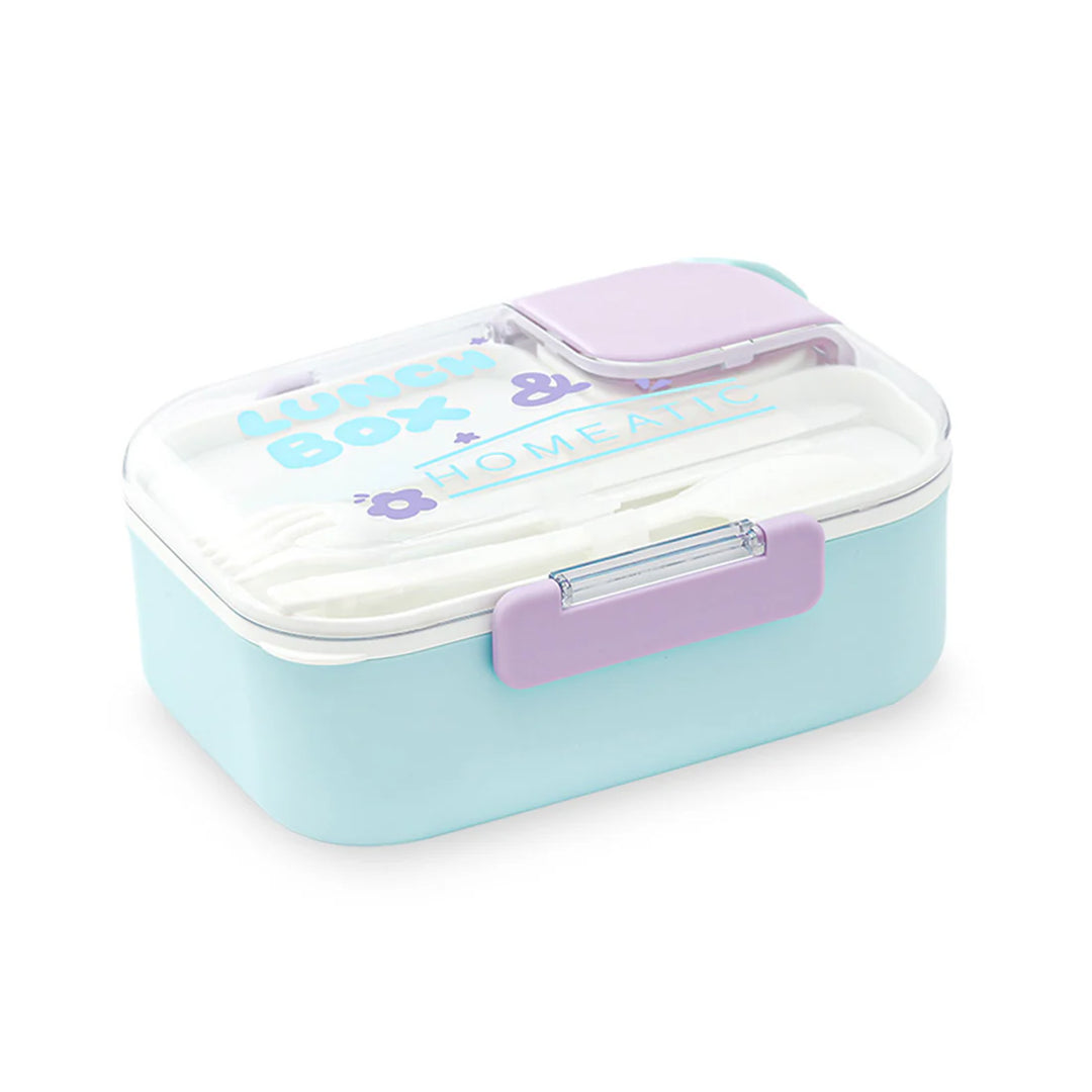 Homeatic Delux Plastic Blue 1100 ML Lunch Box with Cutlery at Zubaidas