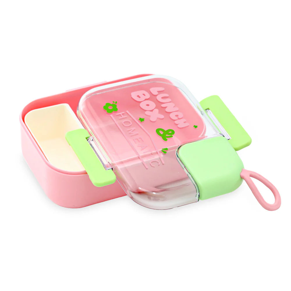 Homeatic Delux Plastic Pink 1100 ML Lunch Box with Cutlery at Zubaidas Official Pakistan