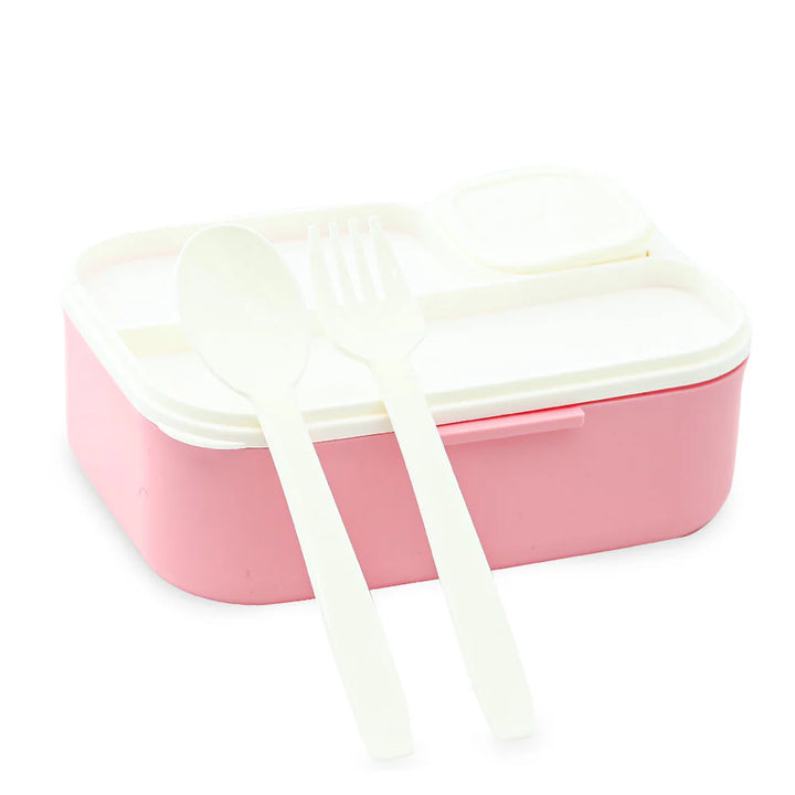 Homeatic Delux Plastic Pink 1100 ML Lunch Box with Cutlery at Zubaidas Online Pakistan
