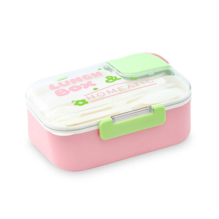 Homeatic Delux Plastic Pink 1100 ML Lunch Box with Cutlery at Zubaidas