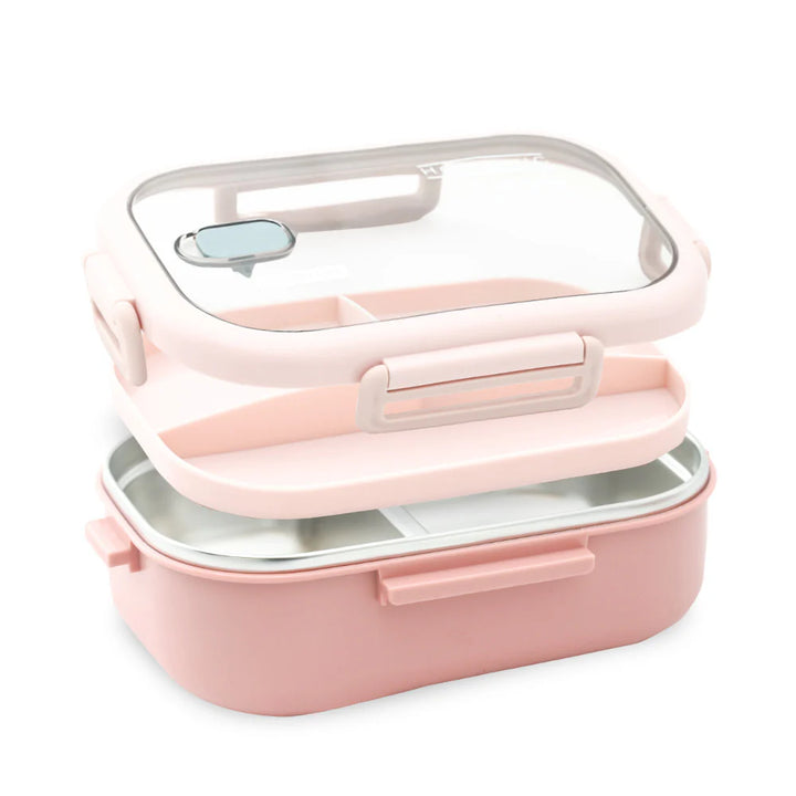 Homeatic Duo Bento Stainless Steel Pink 850 ml Lunch Box with Cutlery at Zubaidas Official Pakistan