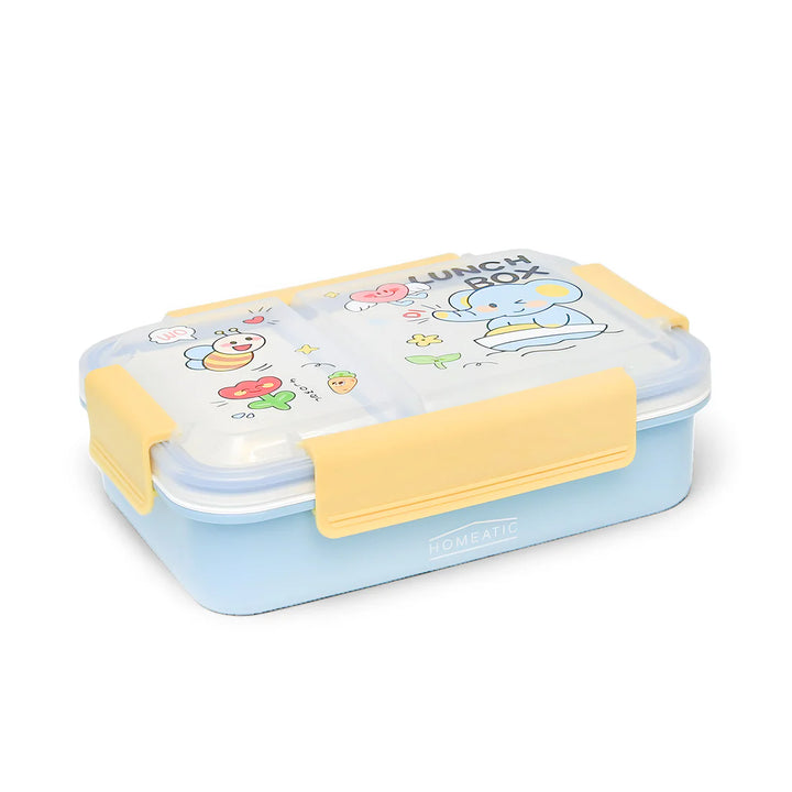 Homeatic Elephant Blue and Yellow 1 Ltr Lunch Box at Zubaidas