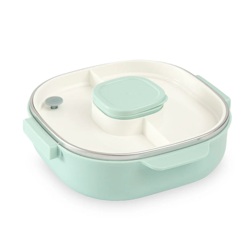 Homeatic Friends Stainless Steel Green 700 ML Lunch Box with Cutlery at Zubaidas Official Pakistan