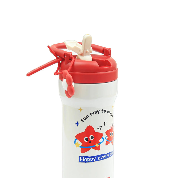 Homeatic Fun Star Vacuum Flask 730ML Red and White Steel Water Bottle at Zubaidas Official Pakistan
