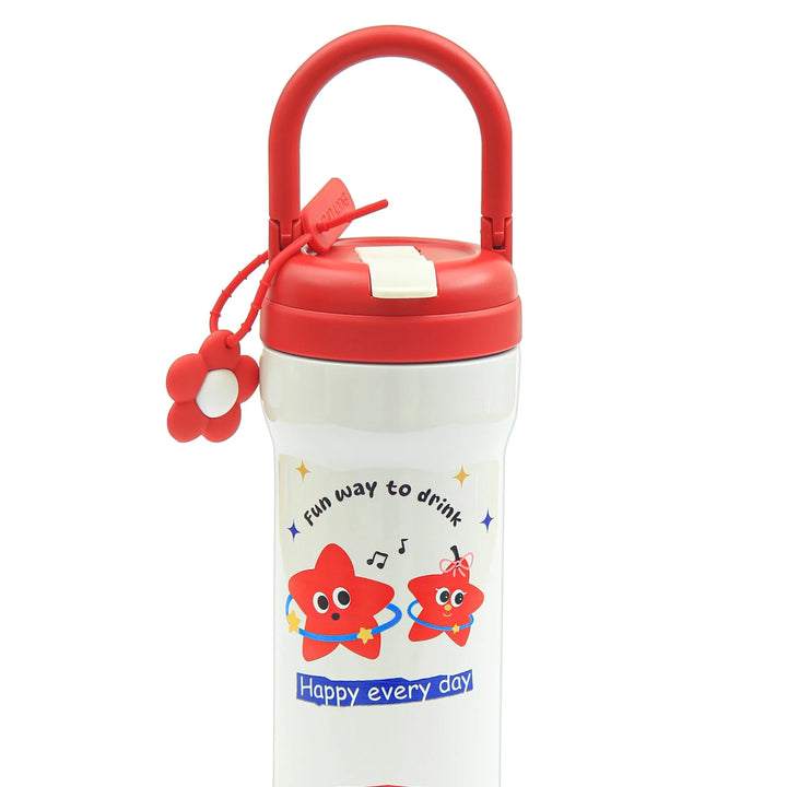 Homeatic Fun Star Vacuum Flask 730ML Red and White Steel Water Bottle at Zubaidas Online Pakistan