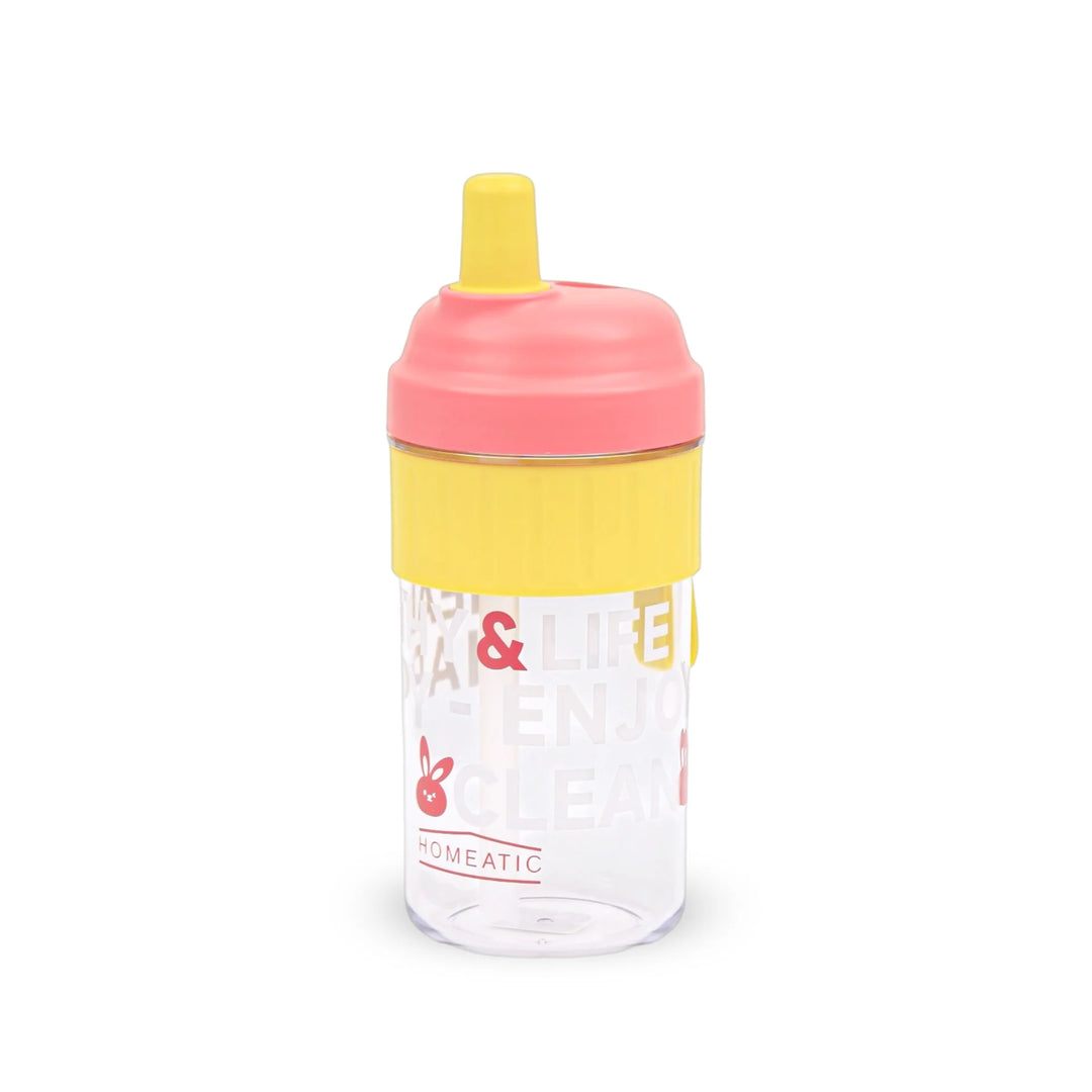 Homeatic Happy Bunny Yellow Water Bottle with Straw 850ML at Zubaidas