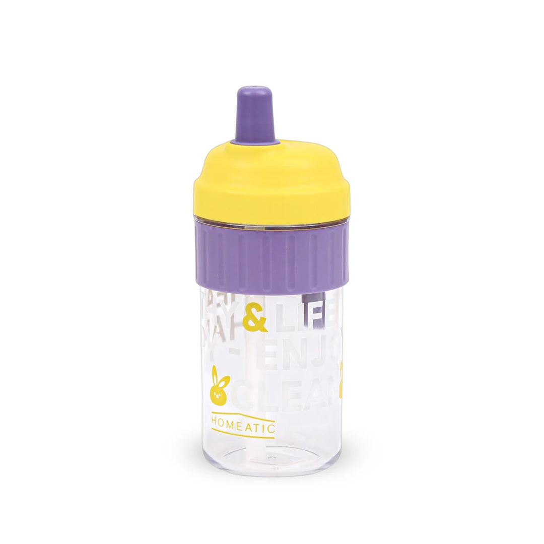 Homeatic Happy Bunny Yellow Water Bottle with Straw 850ML at Zubaidas
