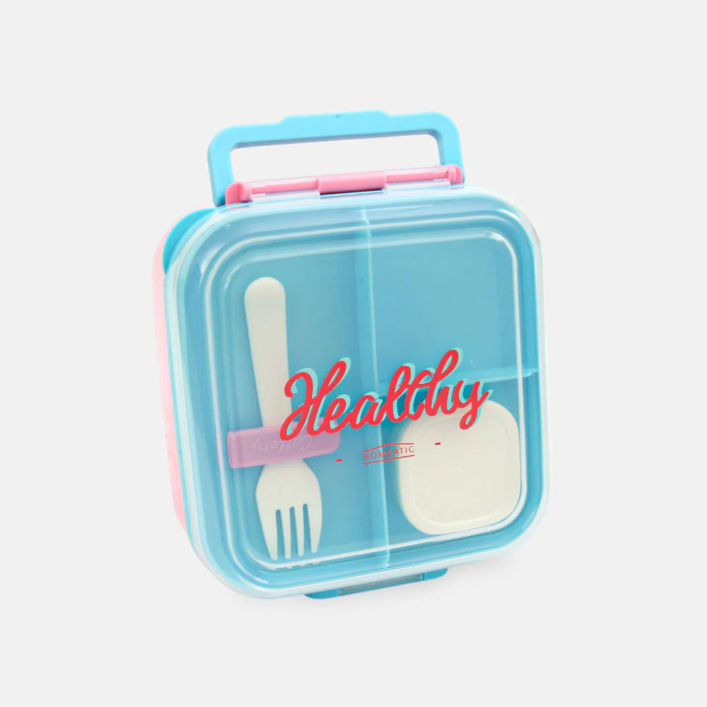 Homeatic Healthy Bento Plastic Pink 1.5 Ltr Lunch Box with Cutlery at Zubaidas Official Pakistan
