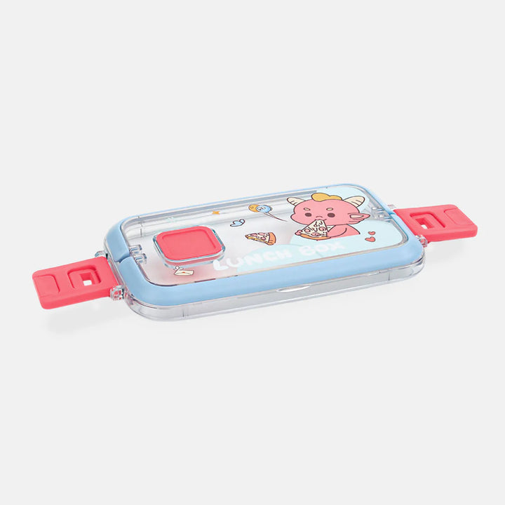 Homeatic Kawai Friends Blue Plastic 1 Ltr Lunch Box with Cutlery at Zubaidas Best Baby and Kids Store in Pakistan