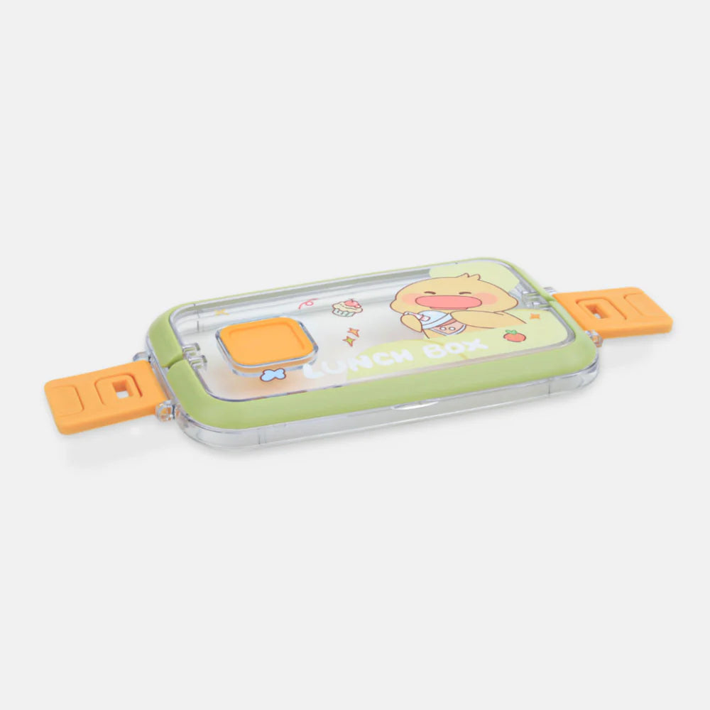 Homeatic Kawai Friends Green Plastic 1 Ltr Lunch Box with Cutlery at Zubaidas Best Baby and Kids Store in Pakistan