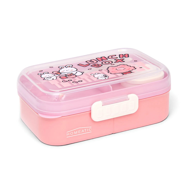 Homeatic Kids Bento Pink 1.15 Ltr Lunch Box with Cutlery at Zubaidas