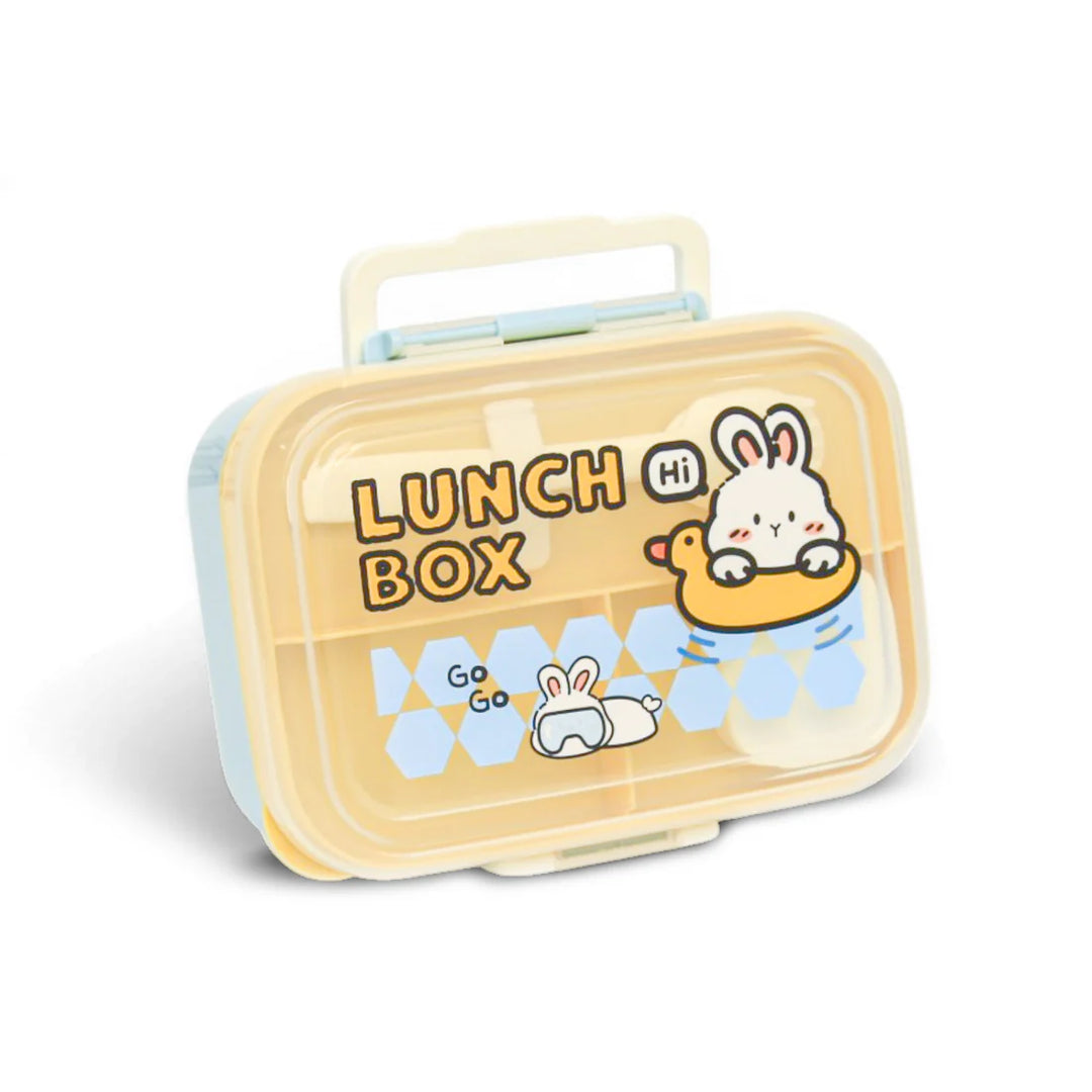 Homeatic Kids Bento Yellow and Sky Blue 1.15 Ltr Lunch Box with Cutlery at Zubaidas Official Pakistan